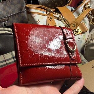 Gucci Glossy Red Leather Wallet